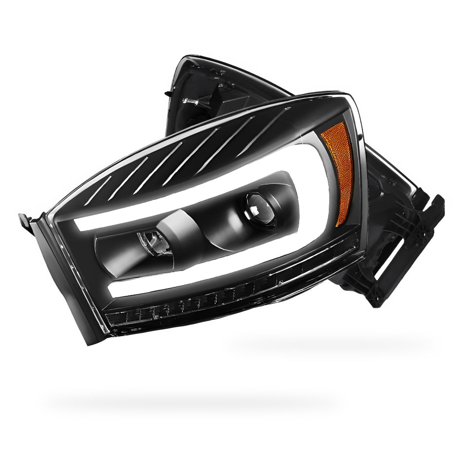 Dodge RAM 3500 (2006 - 2009) LED DRL Sequential Signal Projector Headlights LH + RH