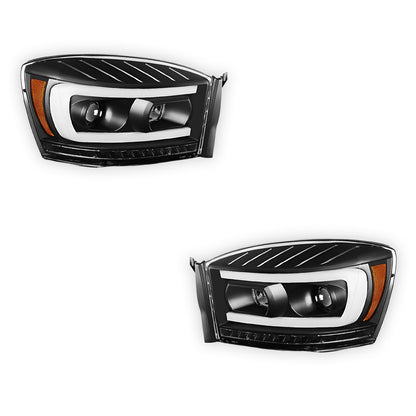 Dodge RAM 3500 (2006 - 2009) LED DRL Sequential Signal Projector Headlights LH + RH