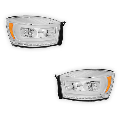 Dodge RAM 3500 (2006 - 2009) LED DRL Sequential Signal Projector Headlights LH + RH