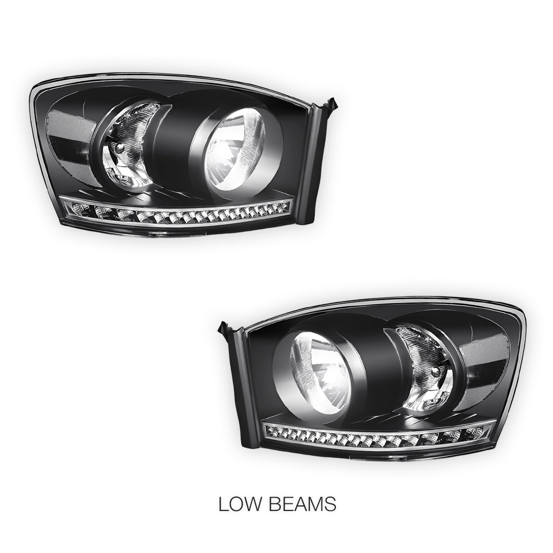 Dodge RAM 3500 (2006 - 2009) LED DRL Strip Front Driving Headlights LH + RH