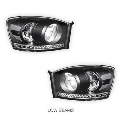 Dodge RAM 3500 (2006 - 2009) LED DRL Strip Front Driving Headlights LH + RH