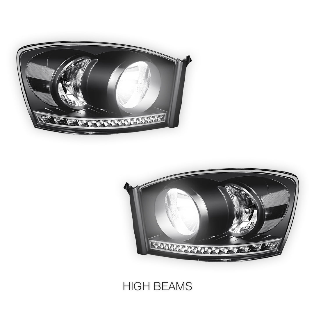 Dodge RAM 3500 (2006 - 2009) LED DRL Strip Front Driving Headlights LH + RH