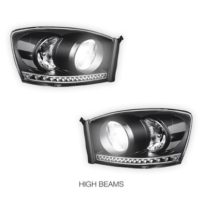 Dodge RAM 3500 (2006 - 2009) LED DRL Strip Front Driving Headlights LH + RH
