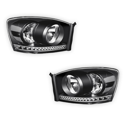 Dodge RAM 3500 (2006 - 2009) LED DRL Strip Front Driving Headlights LH + RH