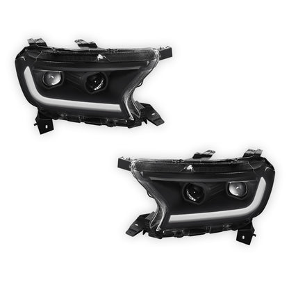 Ford Ranger (2019 - 2022) Sequential Signal Start-Up LED DRL Projector Headlights LH + RH