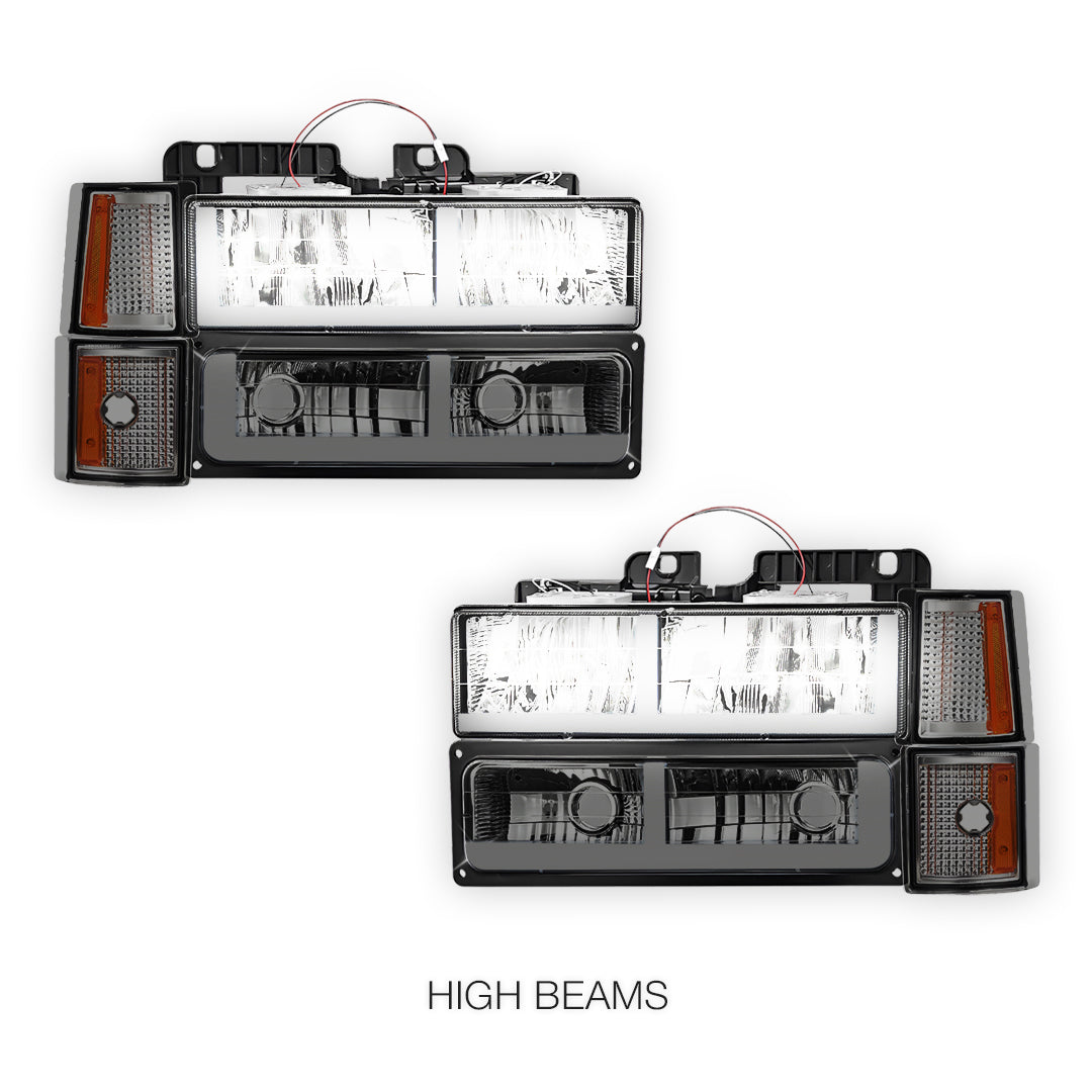 GMC C2500 Suburban Denali / SLE / SLT (1994 - 1999) F - LED Bar DRL Headlights LH + RH
