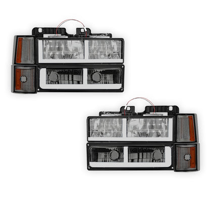 GMC C2500 Suburban Denali / SLE / SLT (1994 - 1999) F - LED Bar DRL Headlights LH + RH