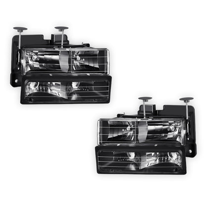 GMC C2500 Suburban SLE / SLT (1992 - 1999) Pick-Up Headlights and Bumper Lamp LH + RH