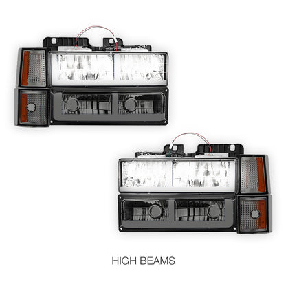 GMC C3500 Cheyenne / Scottsdale / Silverado (1994 - 2000) F - LED Bar DRL Headlights LH + RH