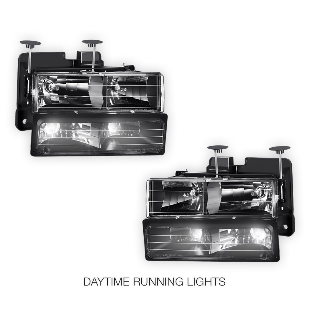 GMC K1500 Suburban SLE / SLT (1992 - 1999) Pick-Up Headlights and Bumper Lamp LH + RH