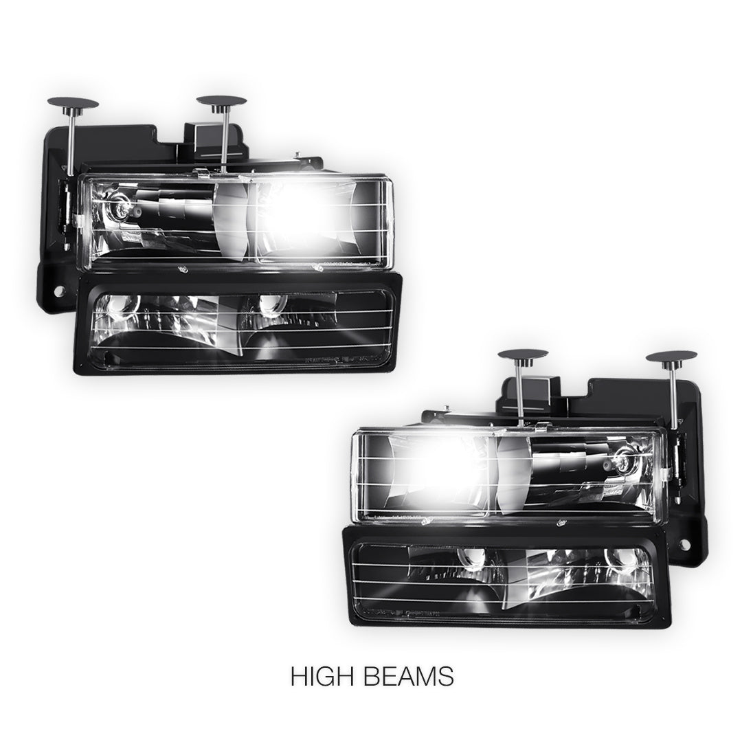 GMC K1500 Suburban SLE / SLT (1992 - 1999) Pick-Up Headlights and Bumper Lamp LH + RH