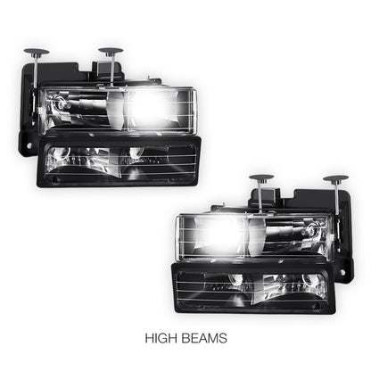 GMC K1500 Suburban SLE / SLT (1992 - 1999) Pick-Up Headlights and Bumper Lamp LH + RH