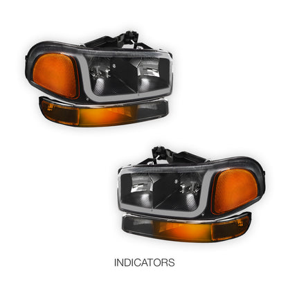 GMC Yukon SL / SLE / SLT (1999 - 2006) LED DRL Headlights LH + RH