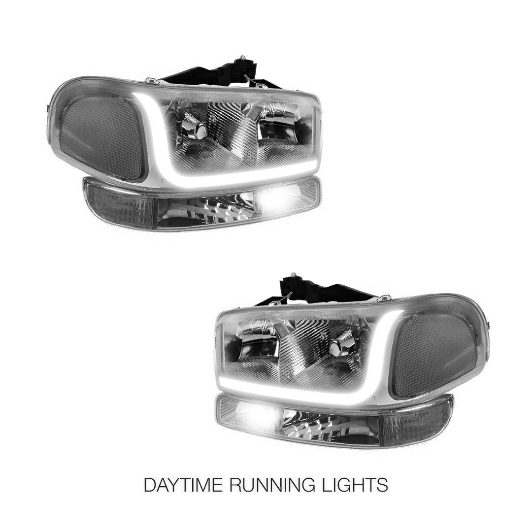 GMC Yukon SL / SLE / SLT (1999 - 2006) LED DRL Headlights LH + RH