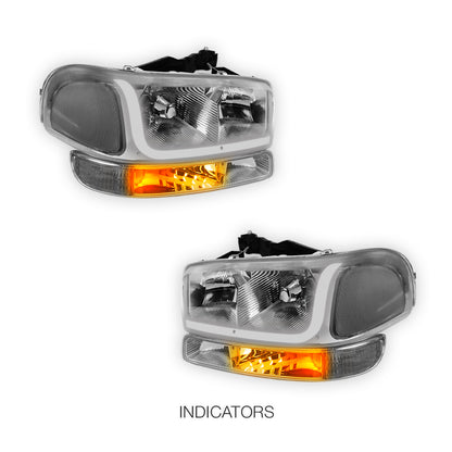 GMC Yukon SL / SLE / SLT (1999 - 2006) LED DRL Headlights LH + RH