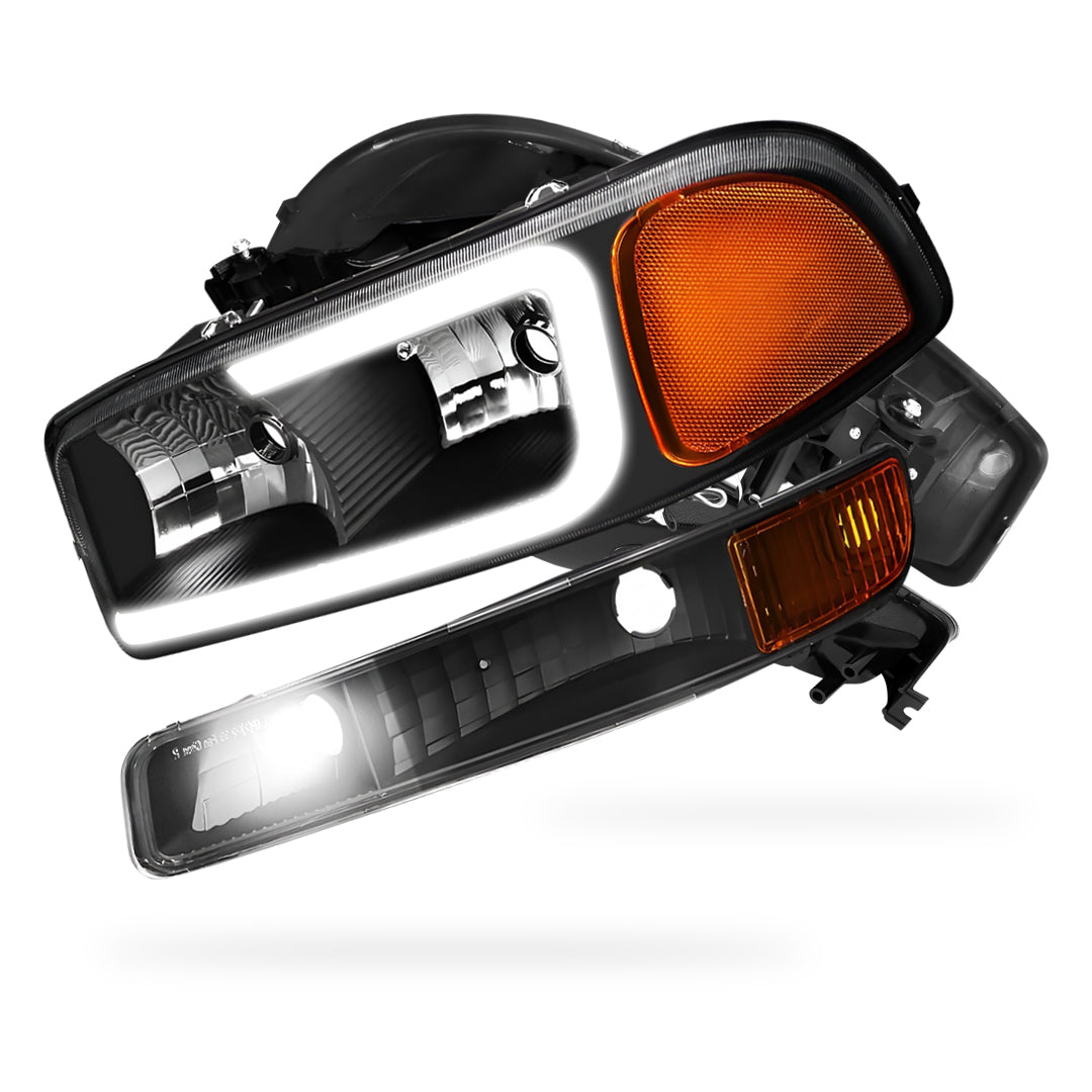 GMC Yukon SL / SLE / SLT (1999 - 2006) Pair LED DRL Headlights LH + RH