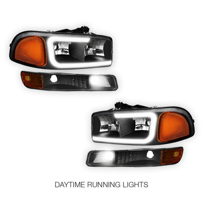 GMC Yukon SL / SLE / SLT (1999 - 2006) Pair LED DRL Headlights LH + RH