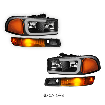 GMC Yukon SL / SLE / SLT (1999 - 2006) Pair LED DRL Headlights LH + RH
