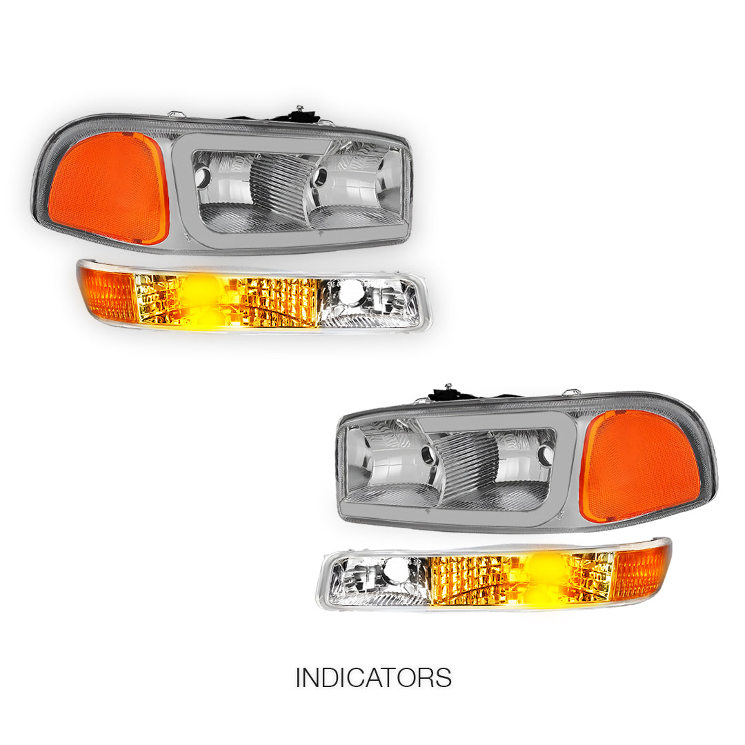GMC Yukon SL / SLE / SLT (1999 - 2006) Pair LED DRL Headlights LH + RH