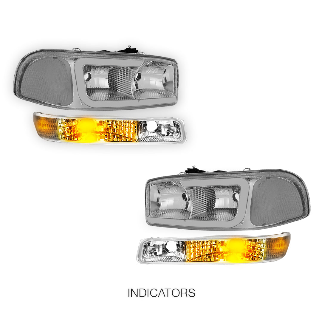 GMC Yukon SL / SLE / SLT (1999 - 2006) Pair LED DRL Headlights LH + RH