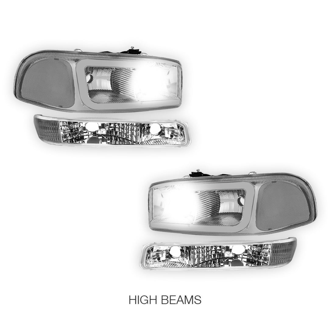 GMC Yukon SL / SLE / SLT (1999 - 2006) Pair LED DRL Headlights LH + RH