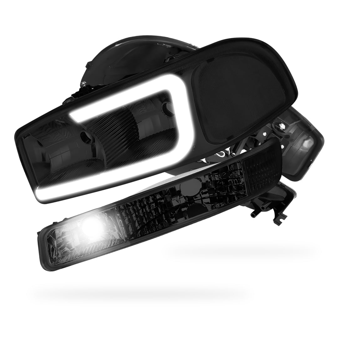 GMC Yukon SL / SLE / SLT (1999 - 2006) Pair LED DRL Headlights LH + RH