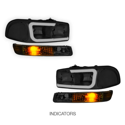 GMC Yukon SL / SLE / SLT (1999 - 2006) Pair LED DRL Headlights LH + RH
