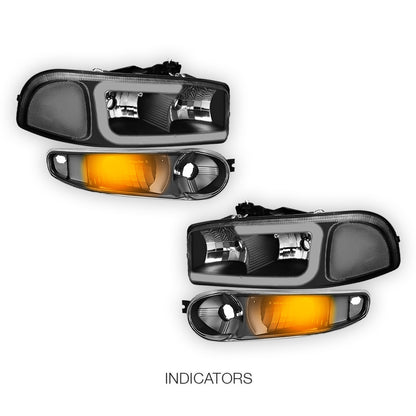 GMC Yukon XL 1500 (2001 - 2006) LED DRL Headlights LH + RH