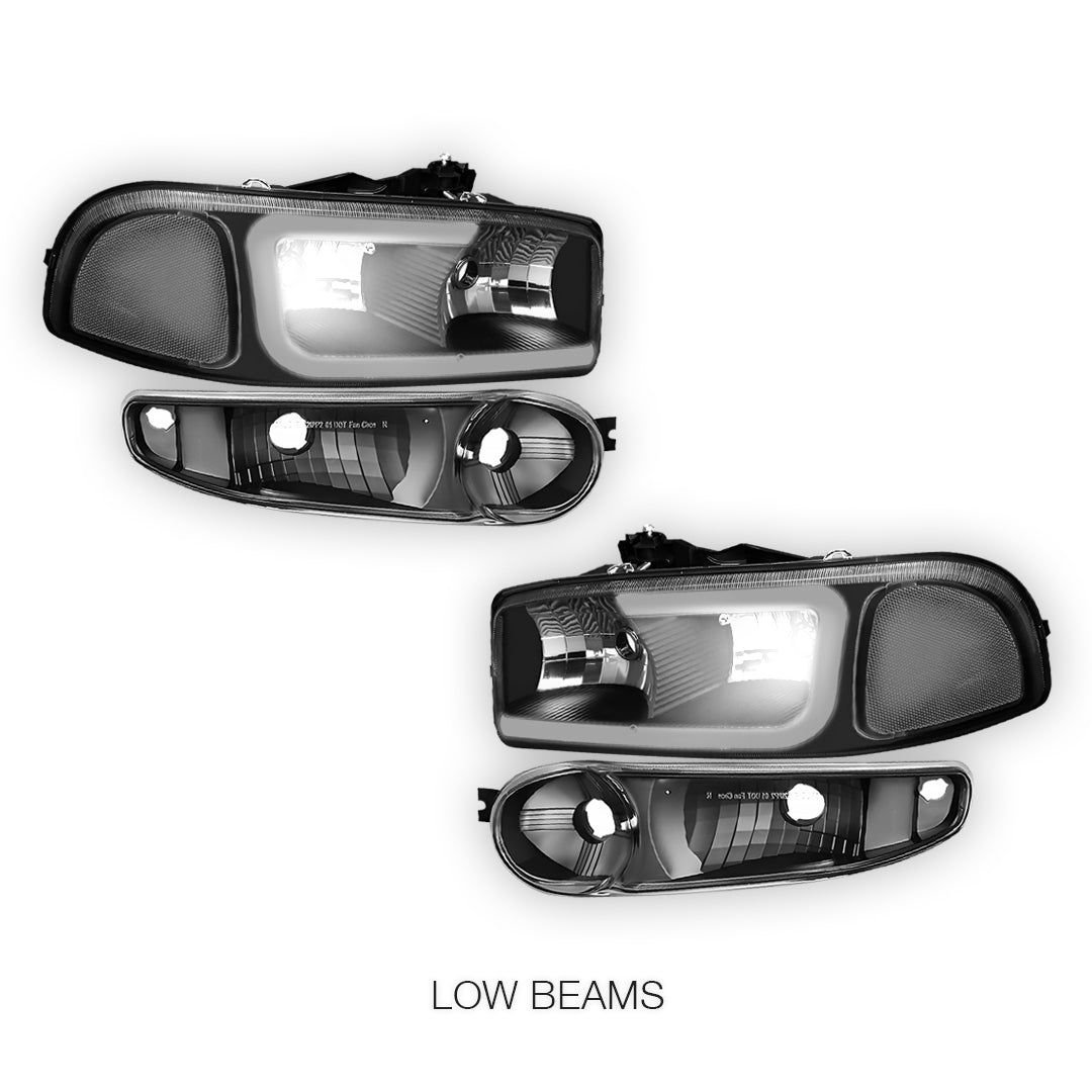 GMC Yukon XL 1500 (2001 - 2006) LED DRL Headlights LH + RH