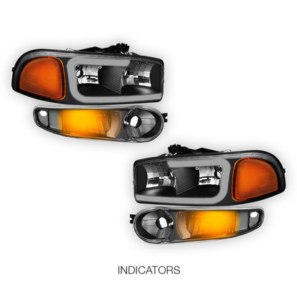 GMC Yukon XL 1500 (2001 - 2006) LED DRL Headlights LH + RH