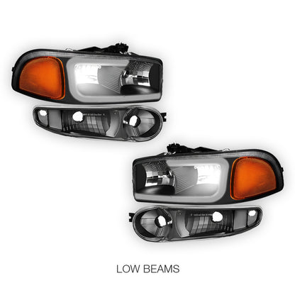 GMC Yukon XL 1500 (2001 - 2006) LED DRL Headlights LH + RH