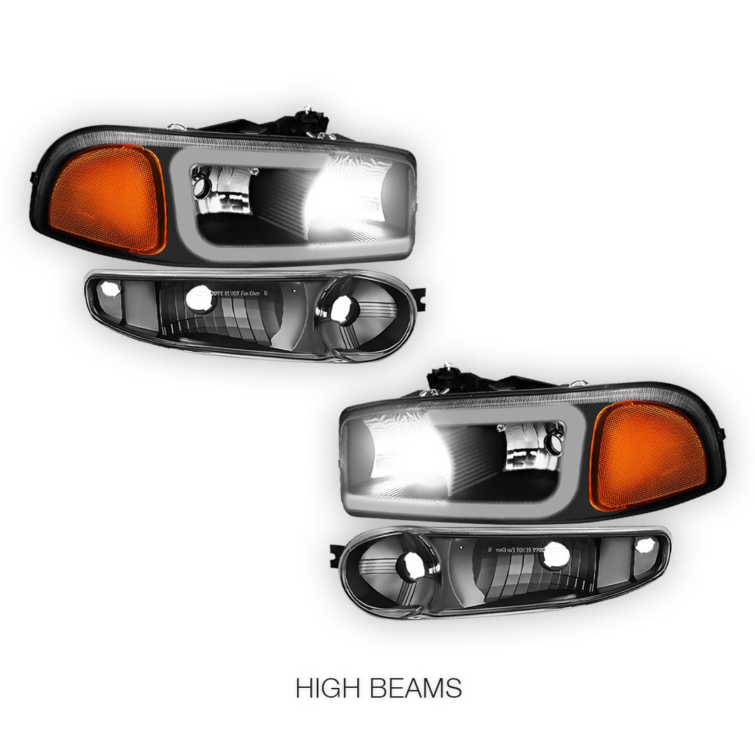 GMC Yukon XL 1500 (2001 - 2006) LED DRL Headlights LH + RH