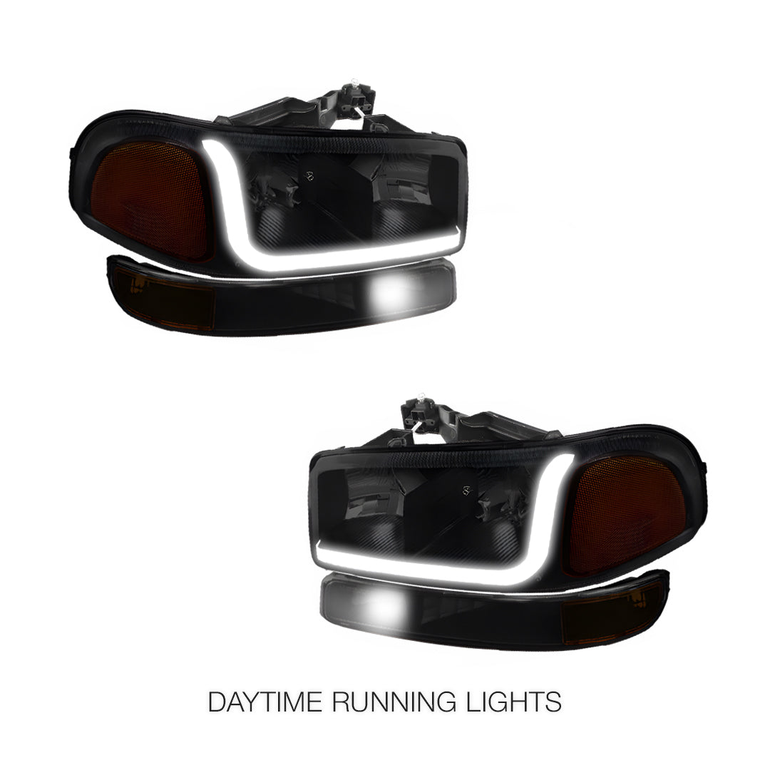 GMC Yukon XL 2500 SLE / SLT (2000 - 2006) LED DRL Headlights LH + RH