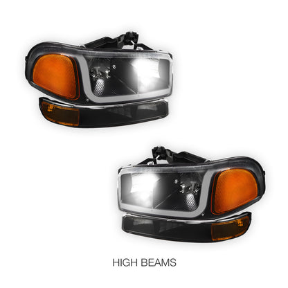 GMC Yukon XL 2500 SLE / SLT (2000 - 2006) LED DRL Headlights LH + RH