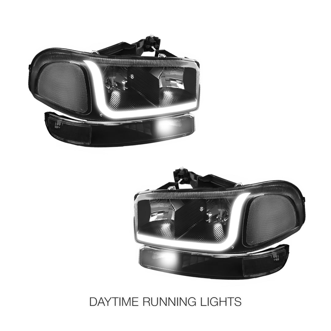 GMC Yukon XL 2500 SLE / SLT (2000 - 2006) LED DRL Headlights LH + RH