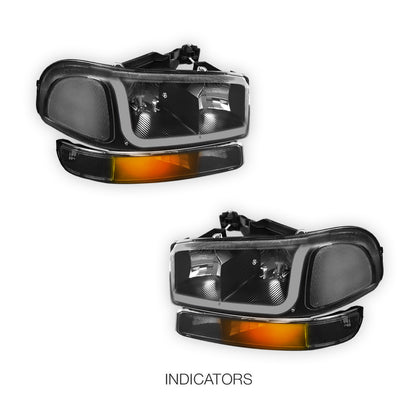 GMC Yukon XL 2500 SLE / SLT (2000 - 2006) LED DRL Headlights LH + RH