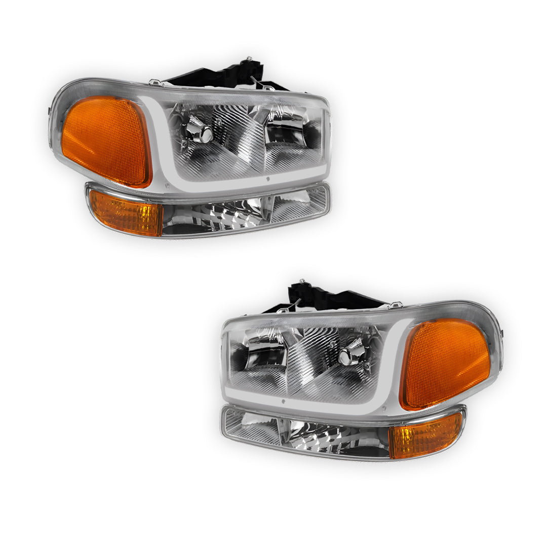 GMC Yukon XL 2500 SLE / SLT (2000 - 2006) LED DRL Headlights LH + RH