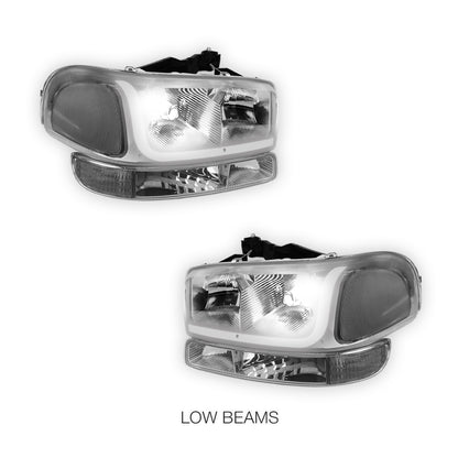 GMC Yukon XL 2500 SLE / SLT (2000 - 2006) LED DRL Headlights LH + RH