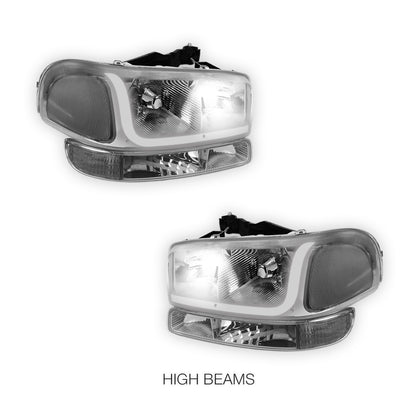GMC Yukon XL 2500 SLE / SLT (2000 - 2006) LED DRL Headlights LH + RH