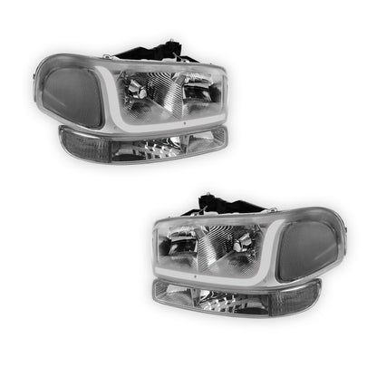 GMC Yukon XL 2500 SLE / SLT (2000 - 2006) LED DRL Headlights LH + RH