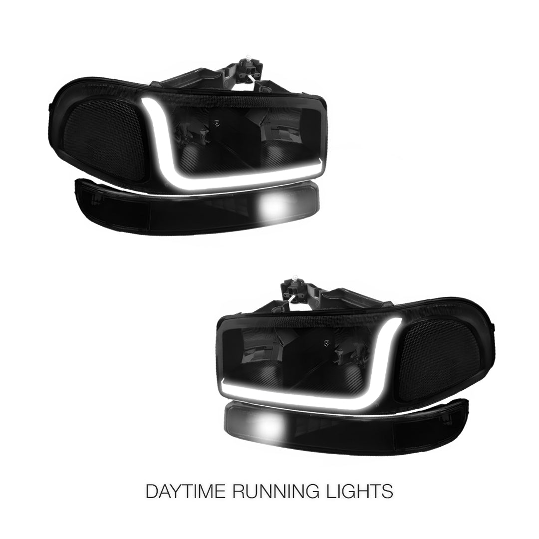 GMC Yukon XL 2500 SLE / SLT (2000 - 2006) LED DRL Headlights LH + RH