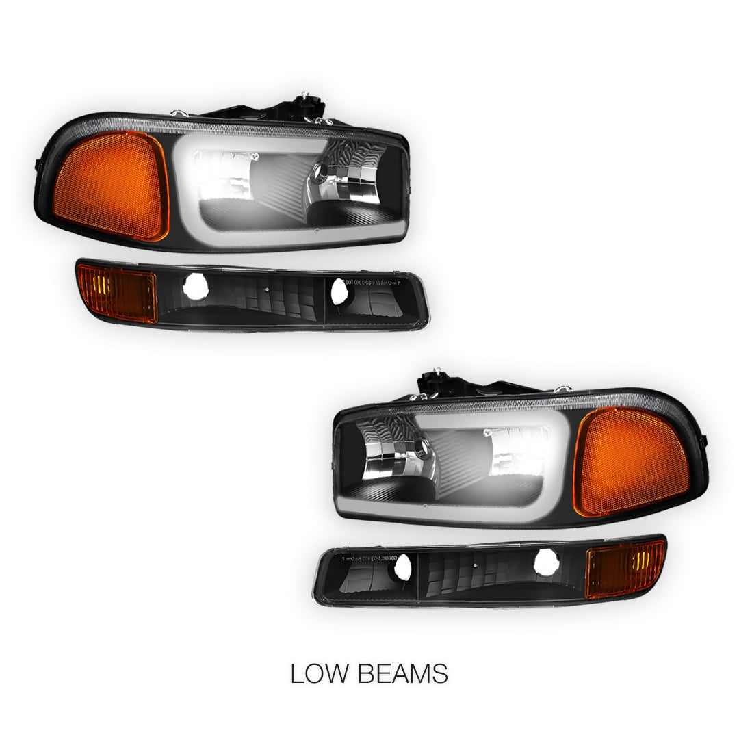 GMC Yukon XL 2500 SLE / SLT (2000 - 2006) Pair LED DRL Headlights LH + RH