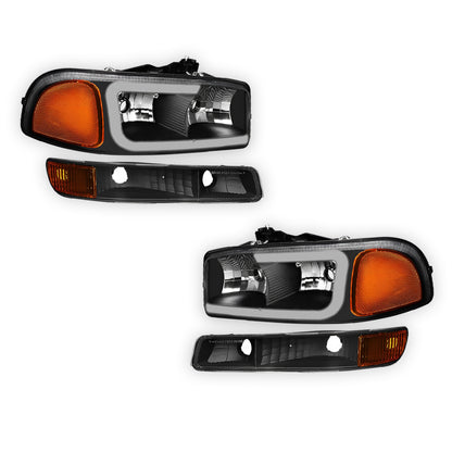GMC Yukon XL 2500 SLE / SLT (2000 - 2006) Pair LED DRL Headlights LH + RH