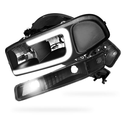 GMC Yukon XL 2500 SLE / SLT (2000 - 2006) Pair LED DRL Headlights LH + RH