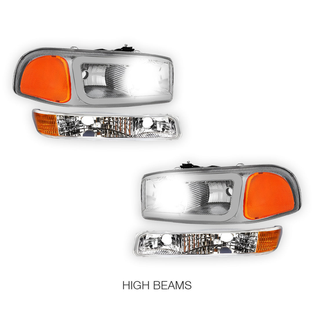 GMC Yukon XL 2500 SLE / SLT (2000 - 2006) Pair LED DRL Headlights LH + RH