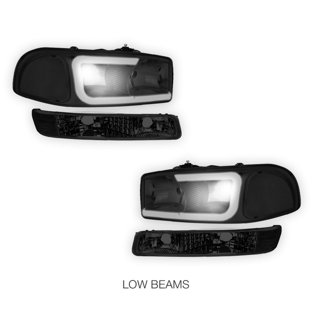 GMC Yukon XL 2500 SLE / SLT (2000 - 2006) Pair LED DRL Headlights LH + RH
