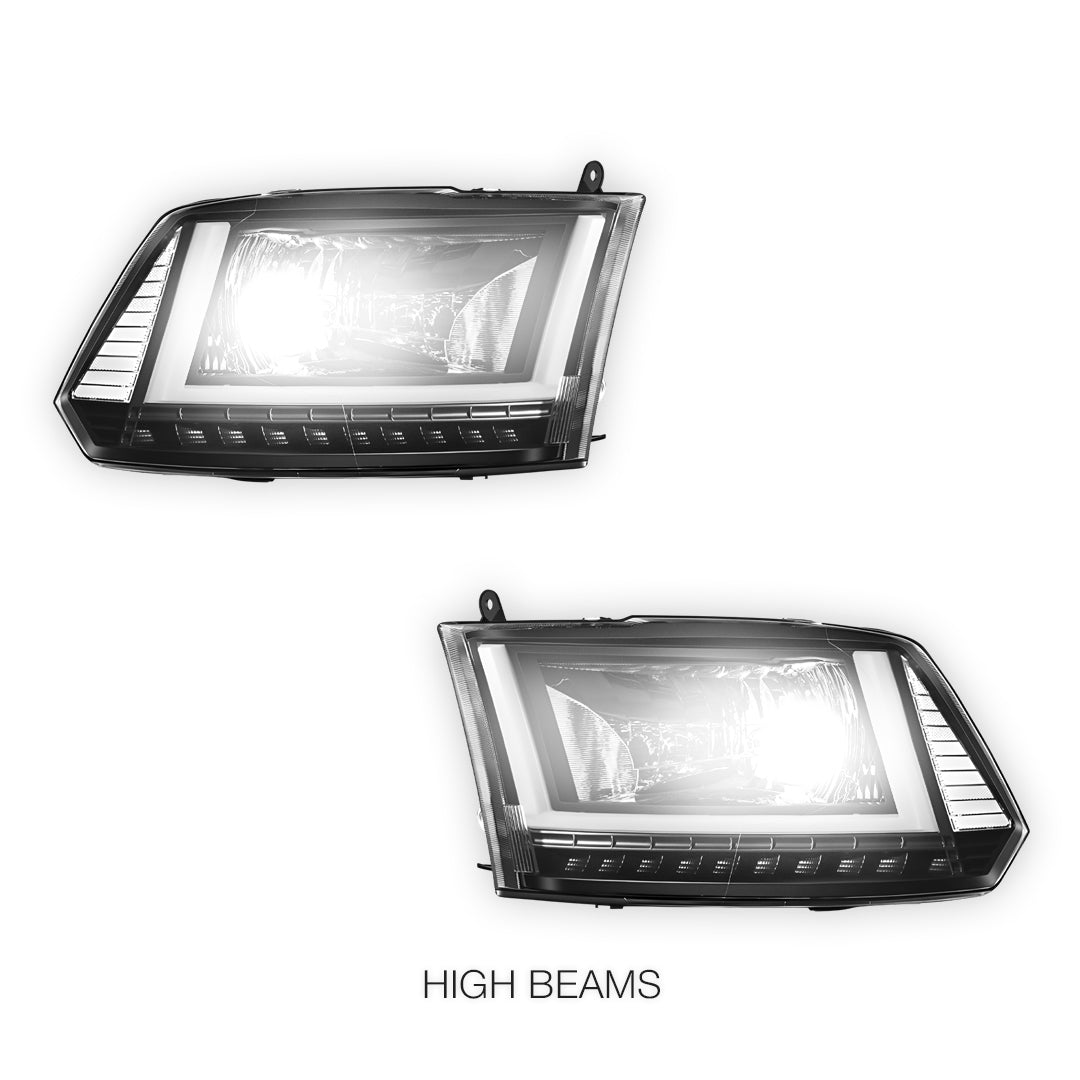 RAM 2500 (2013 - 2018) U-LED DRL Sequential Signal Headlights LH + RH