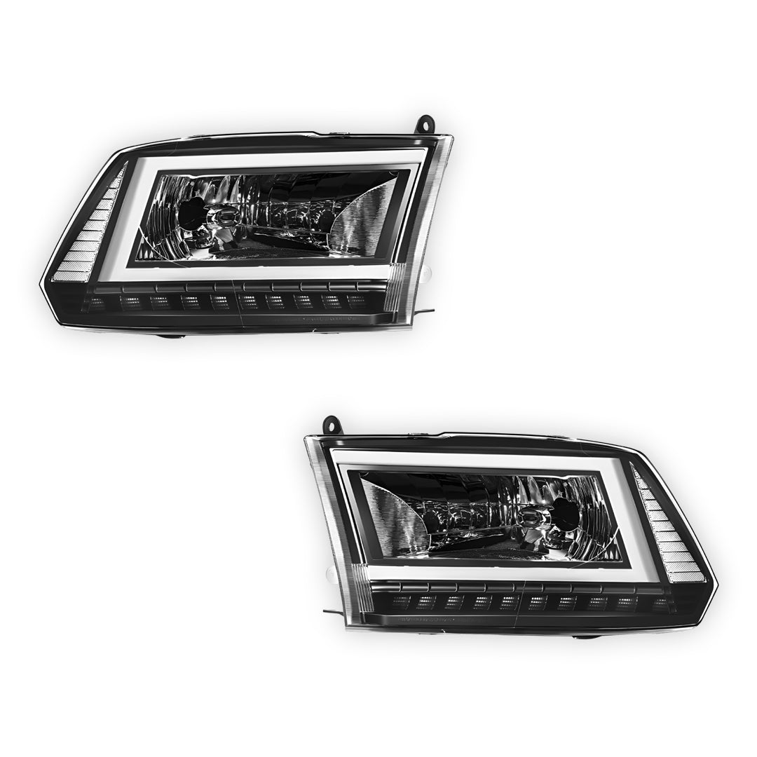 RAM 3500 (2013 - 2018) C-LED DRL Sequential Signal Headlights LH + RH