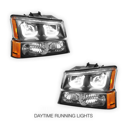 Chevrolet Silverado 1500 Classic LS / LT / WT (2007) Dual LED DRL Headlights LH + RH