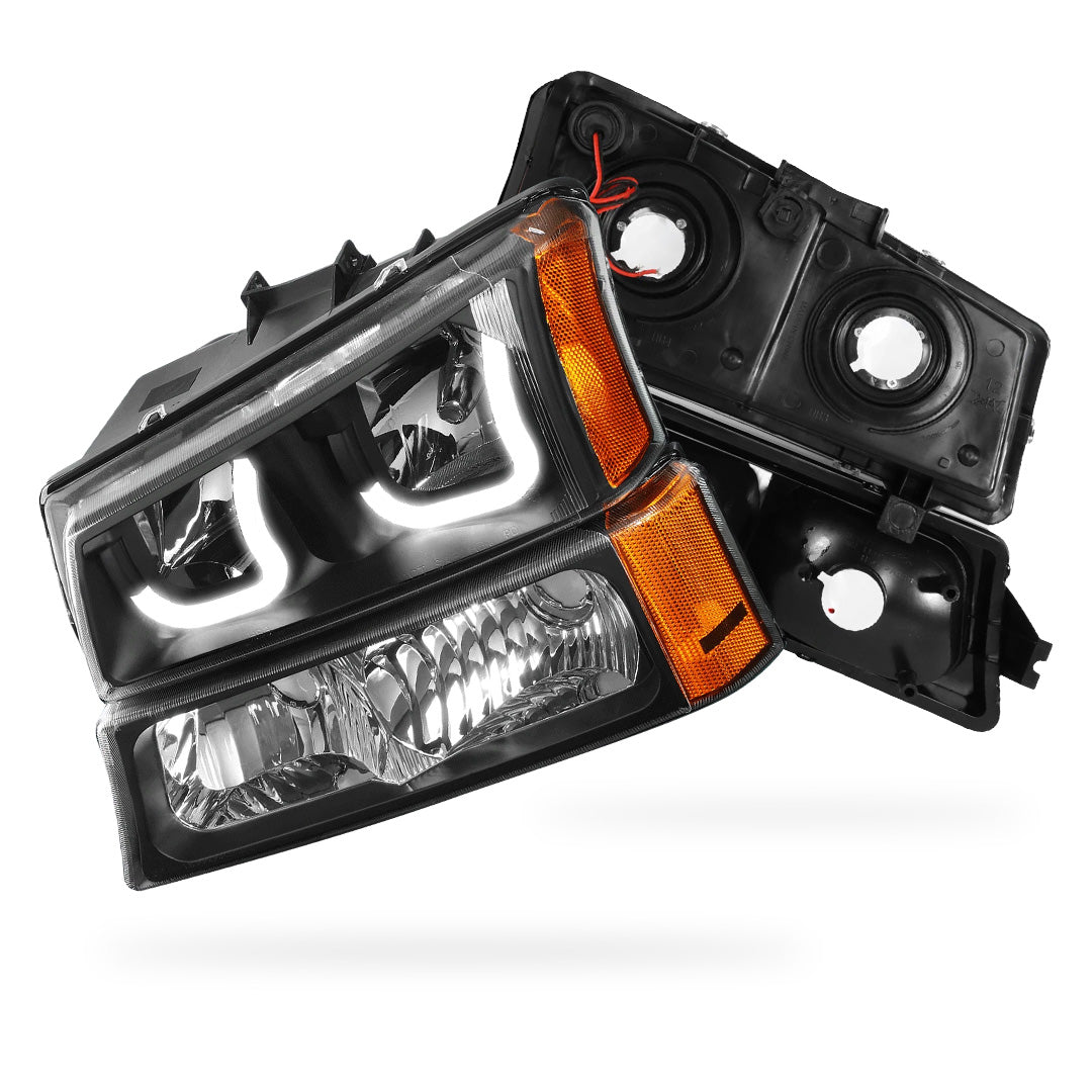 Chevrolet Avalanche 2500 LS / LT (2003 - 2006) Dual LED DRL Headlights LH + RH